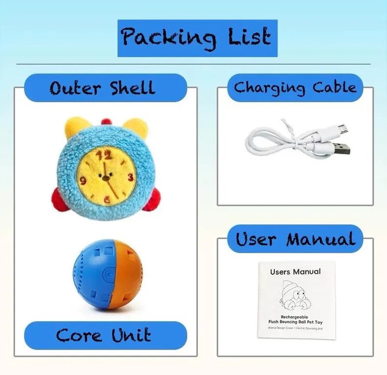 Interactive Bouncing Alarm Clock Dog Toy