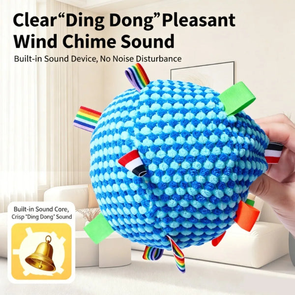 Chime & Chew Squeaky Sensory Plush Ball Toy