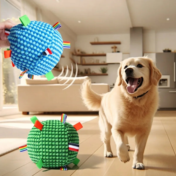 Chime & Chew Squeaky Sensory Plush Ball Toy