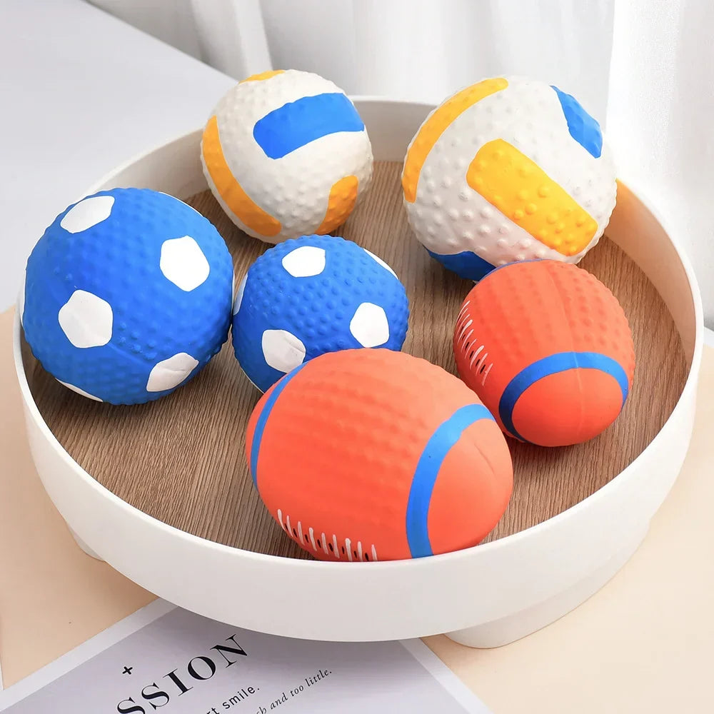 Soft Latex Squeaky Dog Toy Balls