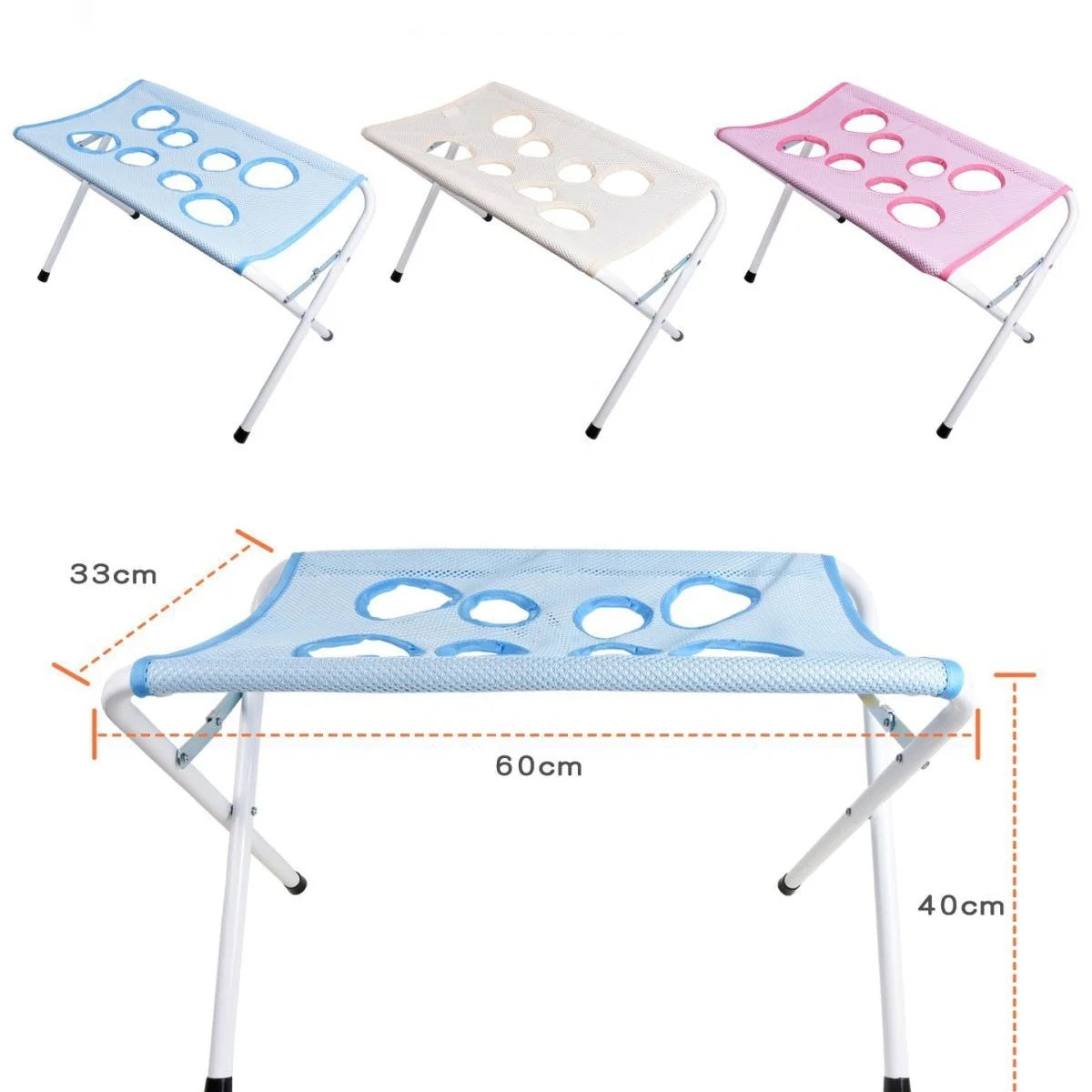 Side view of the stable pet grooming hammock stand, designed to prevent scratches and bites during nail trimming.