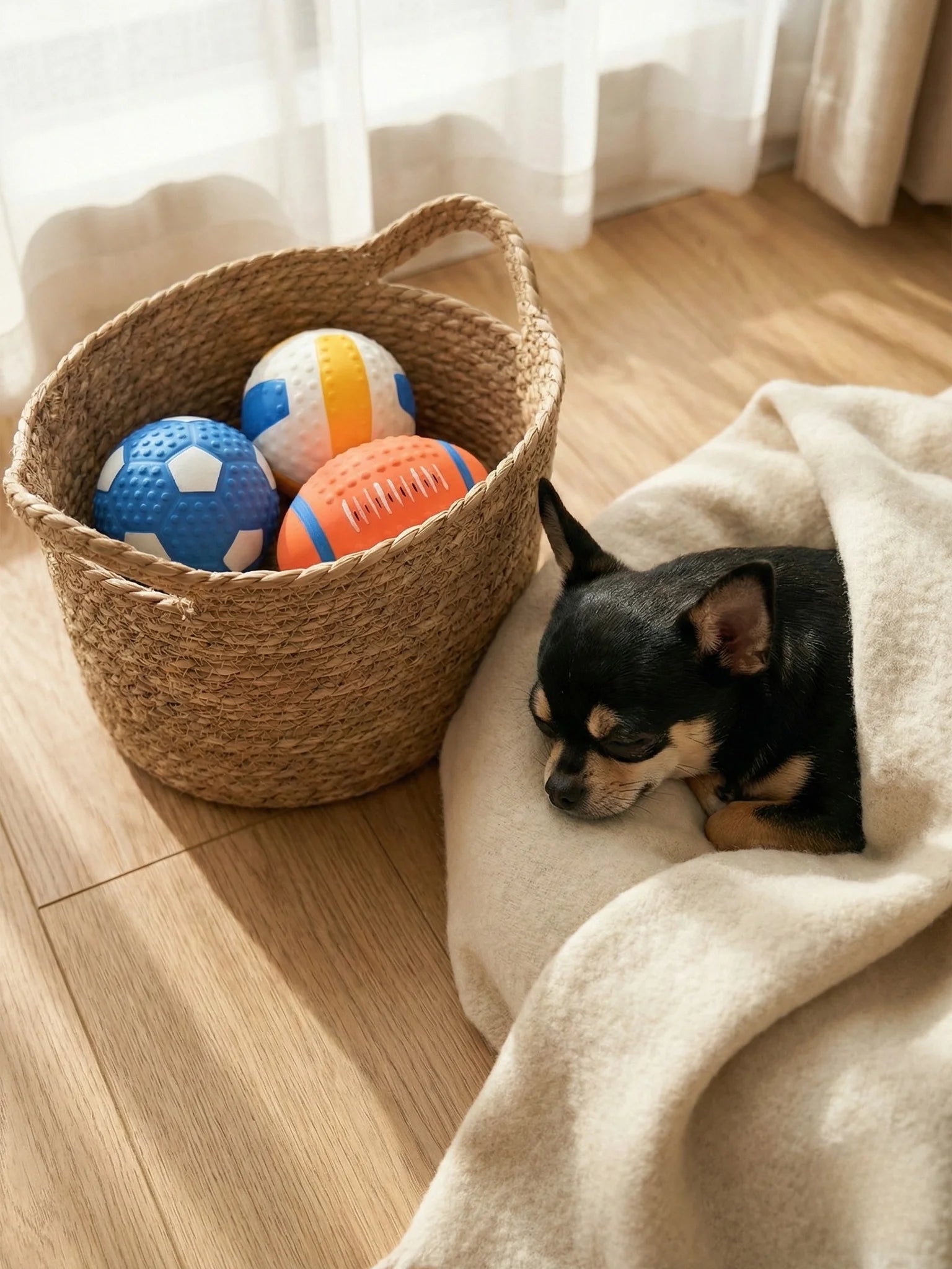 Soft Latex Squeaky Dog Toy Balls - Bouncing Fetch Set (3-Pack Variety)